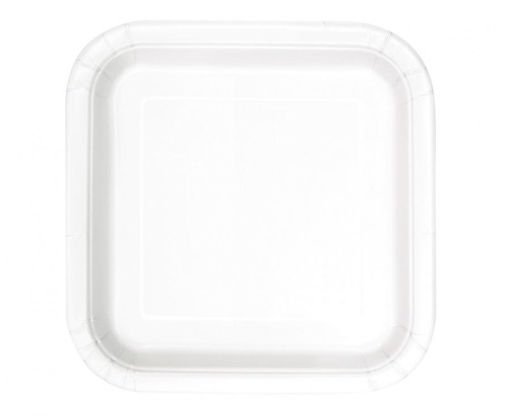 Picture of WHITE SQUARE PAPER PLATES 23CM - 14 PACK